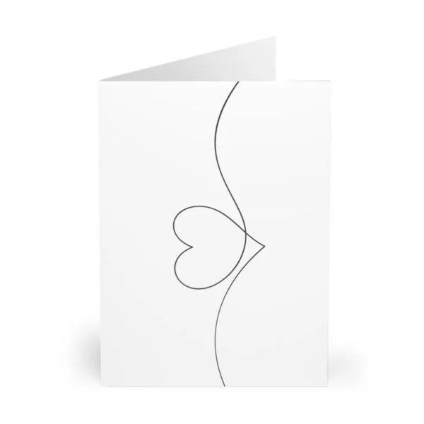 Manyashil Heart Line Wedding Valentine Greeting Cards (5 Pack)