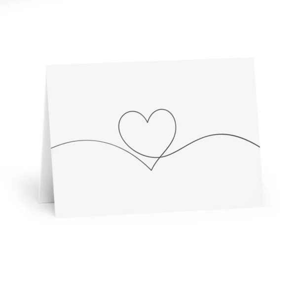 Manyashil Heart Line Wedding Valentine Greeting Cards (5 Pack) - Image 3