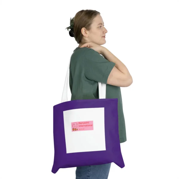 Manyashil Violet White Shoulder Tote Bag - Image 3